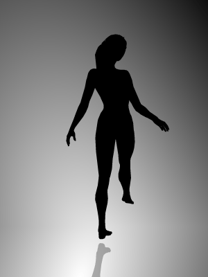 silhouette qui tourne dans les deux sens au même temps