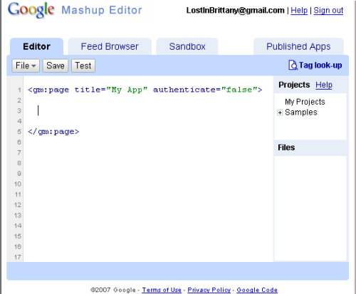 Google Mashup Editor