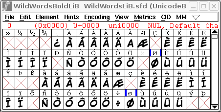 Capture d'écran de FontForge