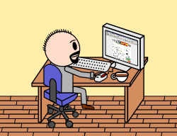 L.i.B. devant l'ordinateur