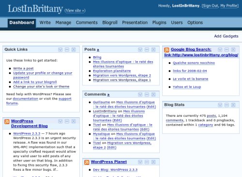 Wordpress avec MyDashboard