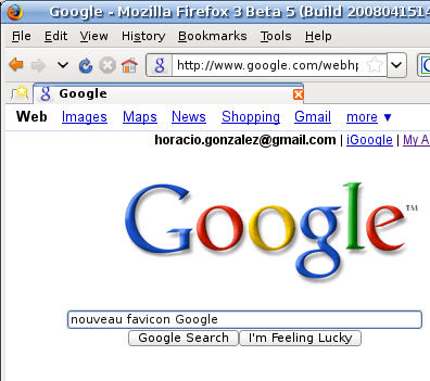 Nouveau favicon de Google