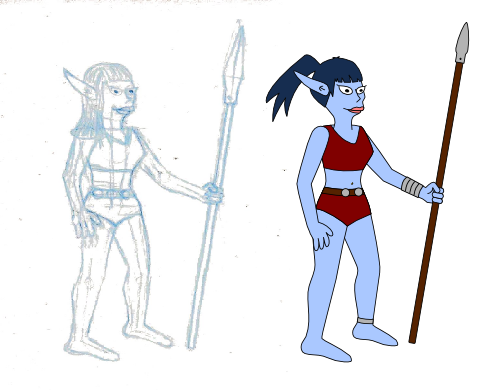 Elven Girl, Groening style