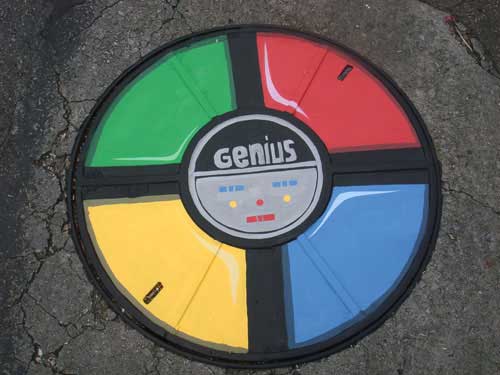 Décoration sur des égouts