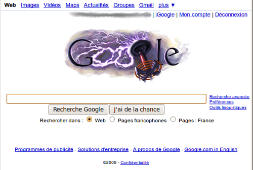 Logo Google dédié à Tesla