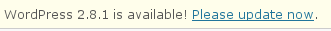 Mise à jour vers Wordpress 2.8.1