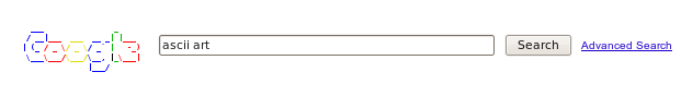 Searching 'ascii art' in Google