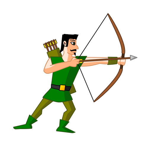 Archer colorié avec des ombres