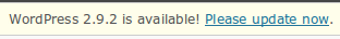 Mise à jour Wordpress 2.9.2