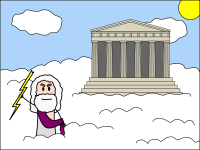 Zeus dans l'Olympe